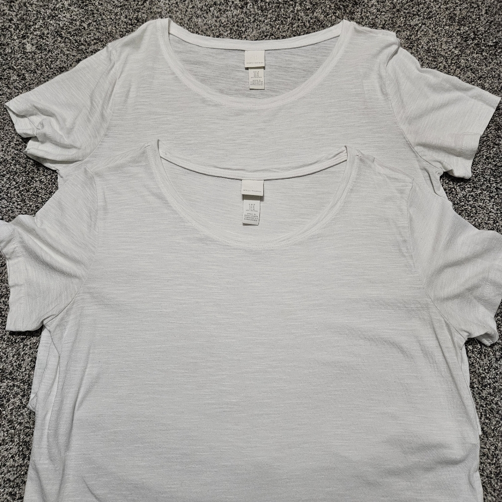 Basic White Scoop Neck Tees (set of 2)